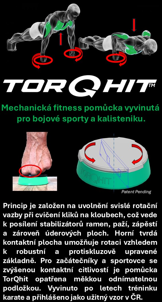Fitness pomůcka Torqhit pro kliky na kloubech, kalisteniku a posilování úderu.